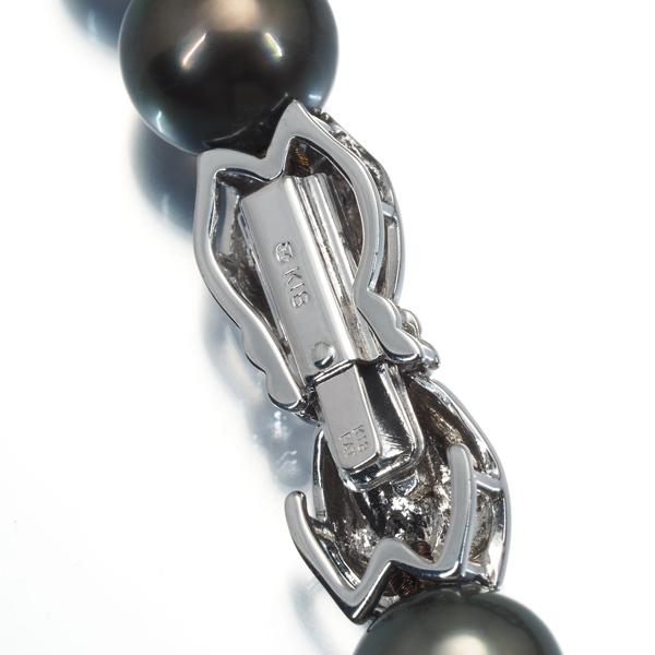 MIKIMOTO ミキモト ネックレス ブラックパール 真珠 9.0-9.5mm K18WG