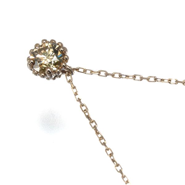 カシケイ ネックレス ブラウンダイヤ ダイヤモンド 0.20ct ミル K18BG  