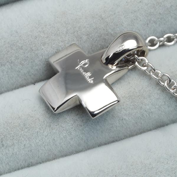 ポメラート ネックレス ダイヤ ダイヤモンド パヴェ クロス K18WG BLJ  