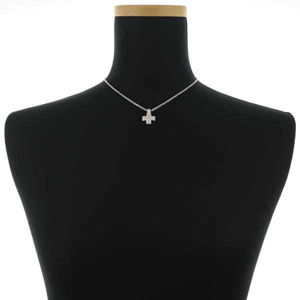 ポメラート ネックレス ダイヤ ダイヤモンド パヴェ クロス K18WG BLJ  