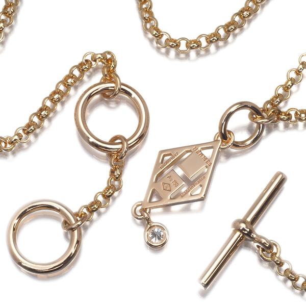 HERMES エルメス ネックレス ダイヤ ダイヤモンド ガンバード K18PG  