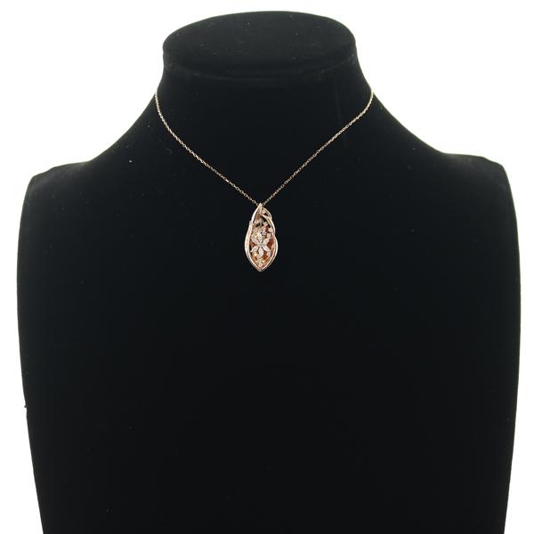 ダイヤ ダイヤモンド 0.50ct フラワー 透かし ネックレス K18PG GENJ 