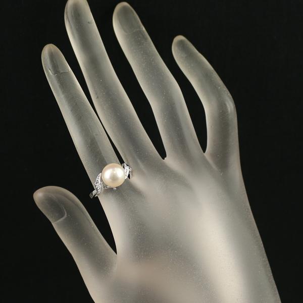MIKIMOTO ミキモト リング パール 真珠 9.0mm ダイヤ ダイヤモンド 12 
