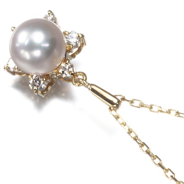 MIKIMOTO ミキモト ネックレス パール 真珠 7.5mm ダイヤ ダイヤモンド  