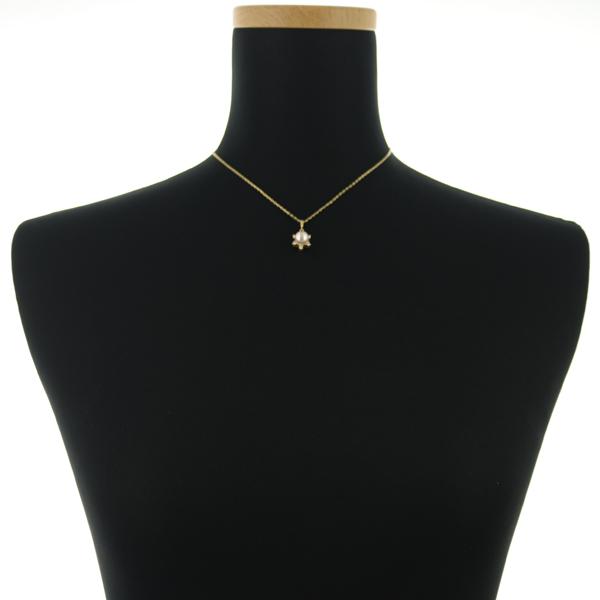 MIKIMOTO ミキモト ネックレス パール 真珠 7.5mm ダイヤ ダイヤモンド  