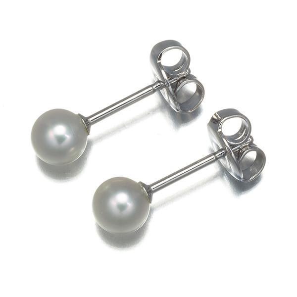 MIKIMOTO ミキモト ピアス パール 真珠 5.2mm K18WG BLJ : グリーバー  
