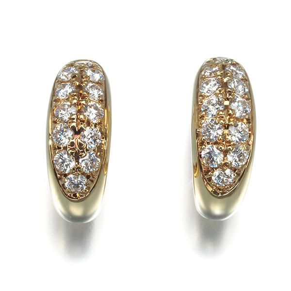 MIKIMOTO ミキモト ピアス ダイヤ ダイヤモンド パヴェ K18YG BLJ  