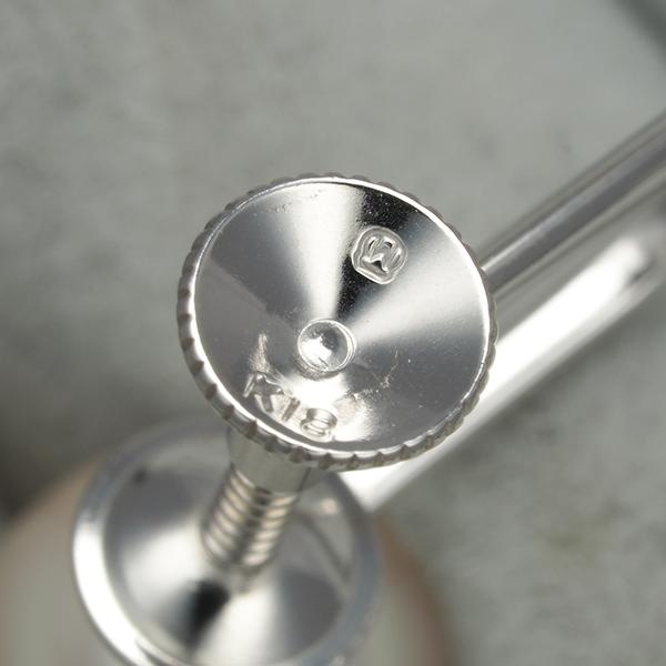 MIKIMOTO ミキモト イヤリング パール 真珠 8.2mm 一粒 K18WG BLJ  