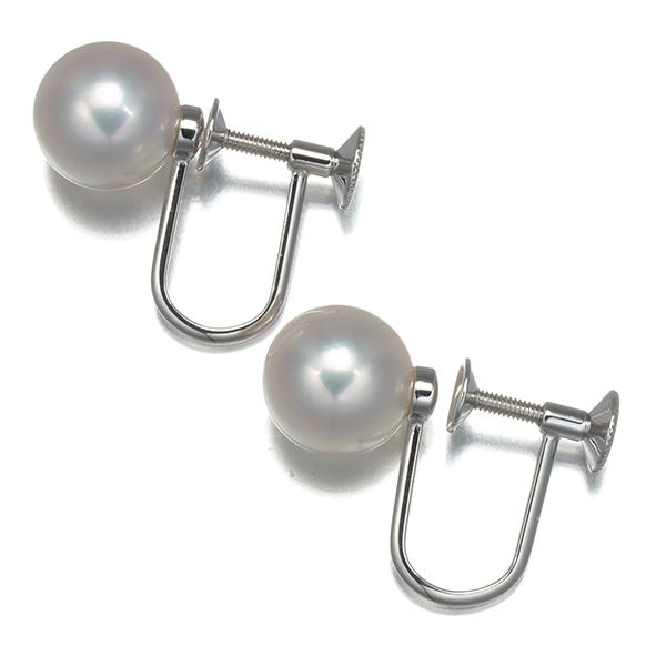 MIKIMOTO ミキモト イヤリング パール 真珠 7.8mm 一粒 K18WG BLJ  