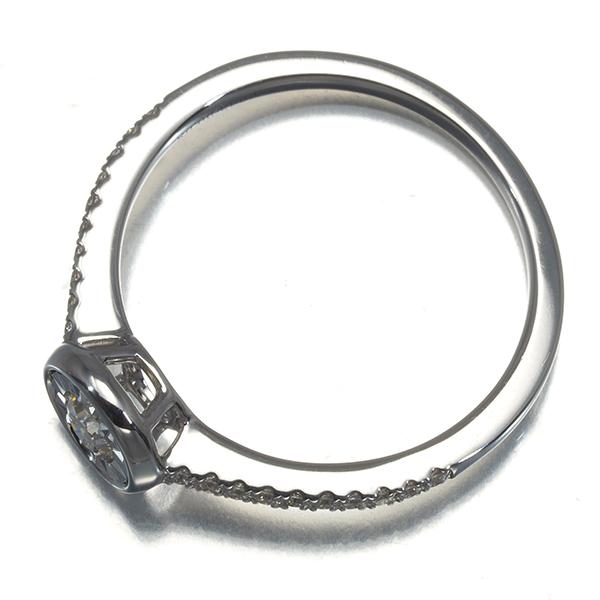 ダイヤ ダイヤモンド 0.13ct/0.08ct リング K18WG 指輪 GENJ  