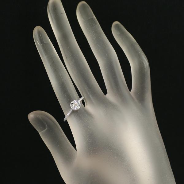 ダイヤ ダイヤモンド 0.13ct/0.08ct リング K18WG 指輪 GENJ  