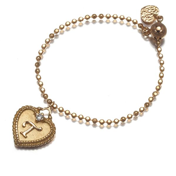 ダイヤ ダイヤモンド 0.01ct ハート チェーン イニシャル T  