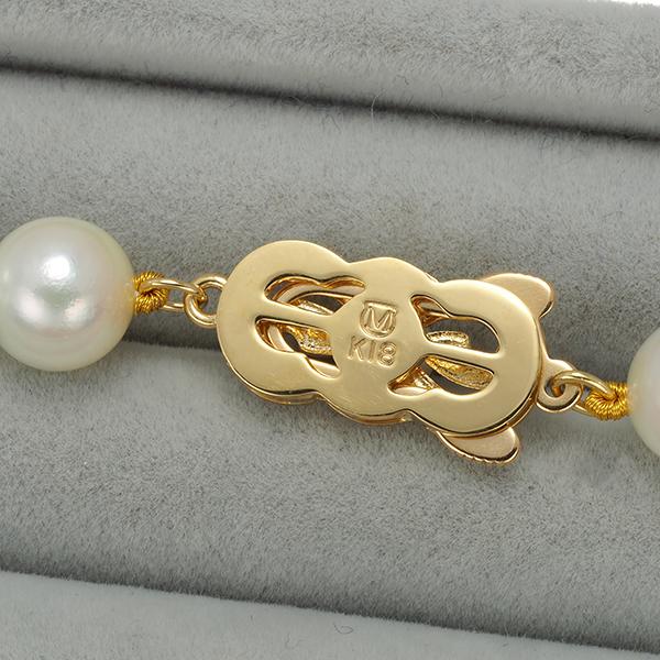 MIKIMOTO ミキモト ネックレス パール 真珠 7.5-8.1mm K18YG BLJ  