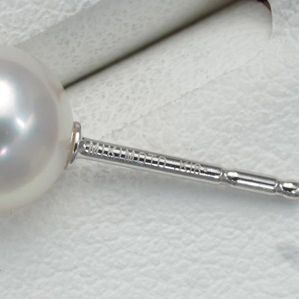 mikimoto ピアス　一粒パール MIKIMOTO ミキモト 一粒パール ピアス K18WG 約6.7ミリ/約6.8