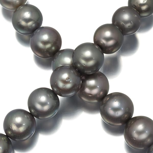 MIKIMOTO ミキモト ネックレス ブラックパール 真珠 9.1-11.7mm K18WG  