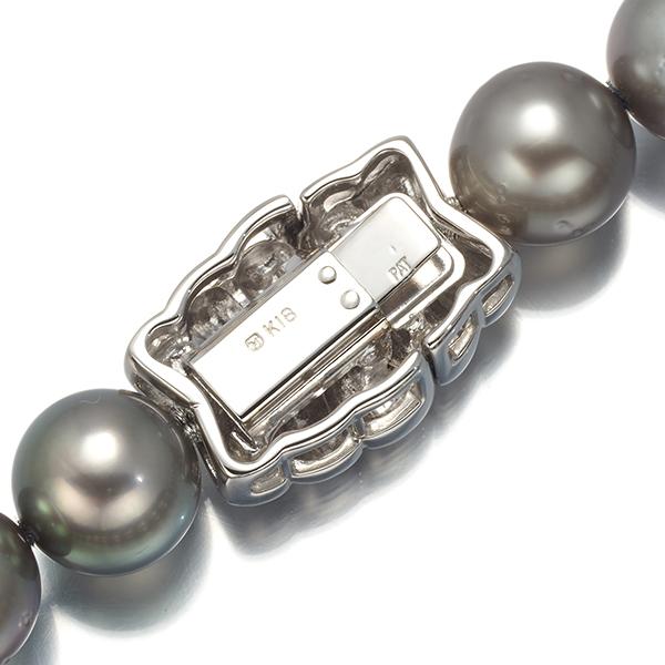 MIKIMOTO ミキモト ネックレス ブラックパール 真珠 9.1-11.7mm K18WG  