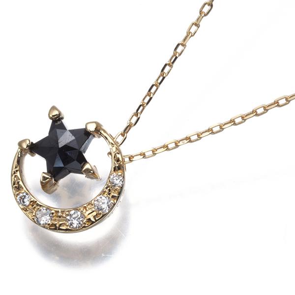 STAR JEWELRY スタージュエリー ネックレス ブラック＆クリア ダイヤ  