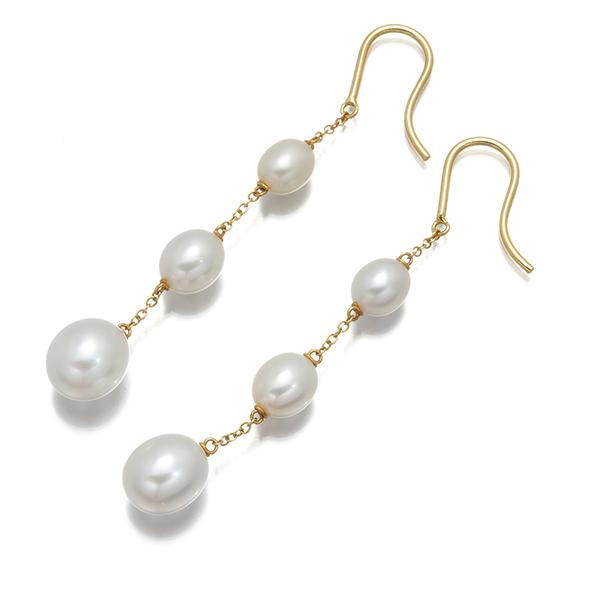 ティファニー　ホワイトパール チェーン付きピアス(片耳用) ティファニー Tiffany & Co. パールチェーンピアス ホワイトパール