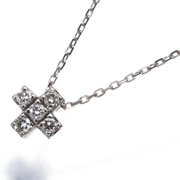 4℃ ネックレス ダイヤ ダイヤモンド クロス Pt850 BLJ/GENJ