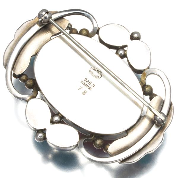 Georg Jensen ジョージジェンセン ブローチ 琥珀 コハク メノウ 78  