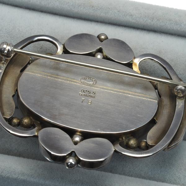 Georg Jensen ジョージジェンセン ブローチ 琥珀 コハク メノウ 78  