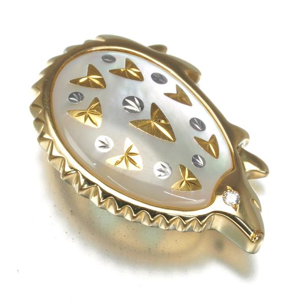 MIKIMOTO ミキモト ブローチ シェル ダイヤ ダイヤモンド ピクウェ  