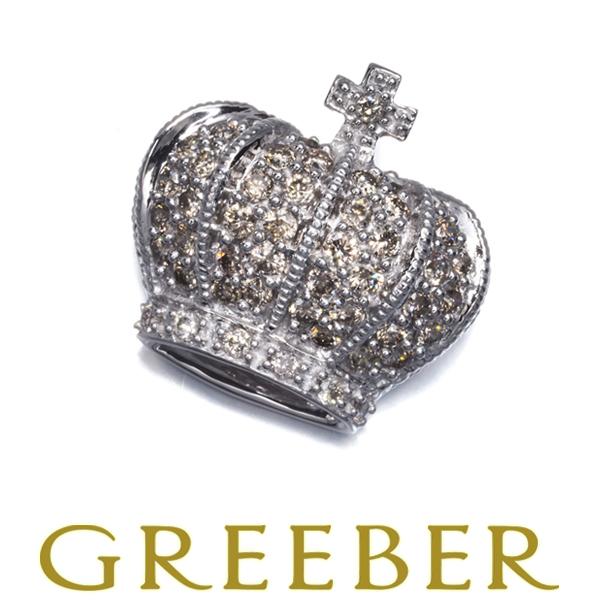 笠原真寿美 ペンダントトップ ブラウン＆クリア ダイヤ ダイヤモンド  