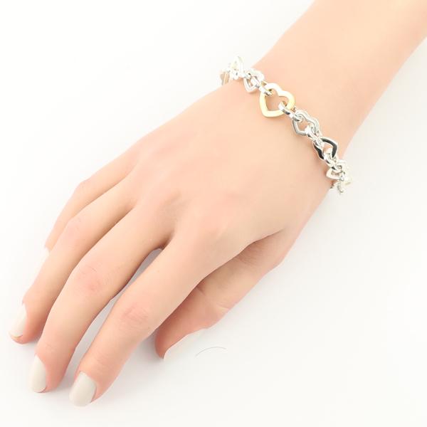 ティファニー ブレスレット ハートリンク チェーン シルバー 925/K18YG