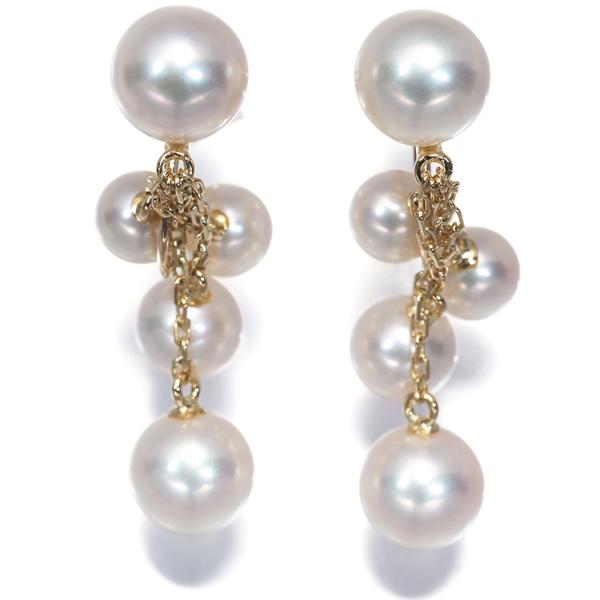 MIKIMOTO ミキモト イヤリング パール 真珠 5.0-7.2mm K18YG BLJ