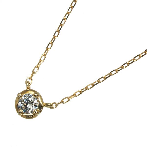 AHKAH ネックレス 18K ダイヤモンド AHKAH 18k 一粒ダイヤ ゴールドチェーンネックレス 【公式通販】
