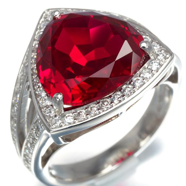KYOCERA クレサンベール リング 再結晶ルビー 7.11ct ダイヤ  