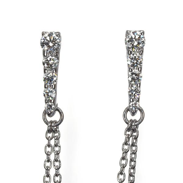 カシケイ ピアス ダイヤ ダイヤモンド 0.30ct/0.52ct K18WG BLJ 限界 