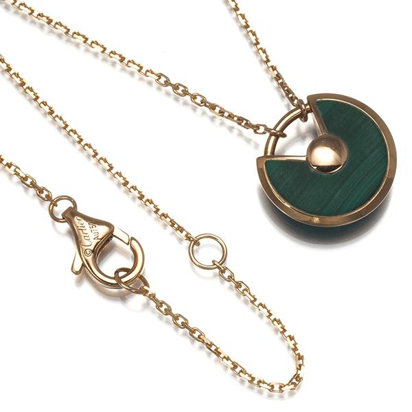 カルティエ ネックレス マラカイト ダイヤ ダイヤモンド アミュレット