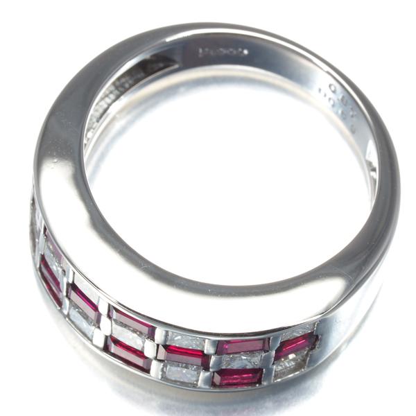 ダイヤ ダイヤモンド 0.69ct ルビー 0.87ct プリンセスカット リング