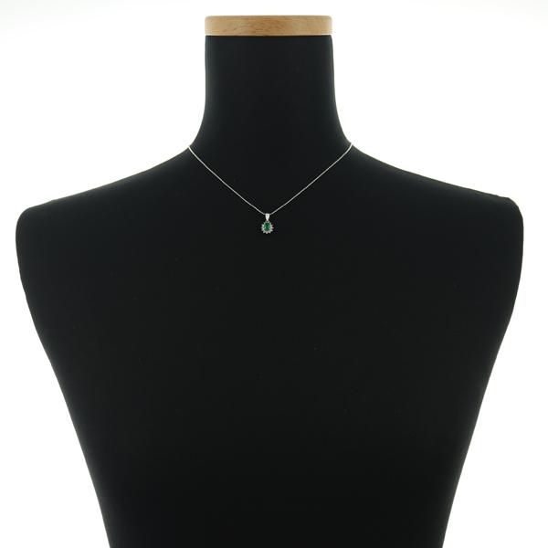 エメラルド 0.28ct ダイヤ ダイヤモンド 0.14ct クラシック ネックレス 