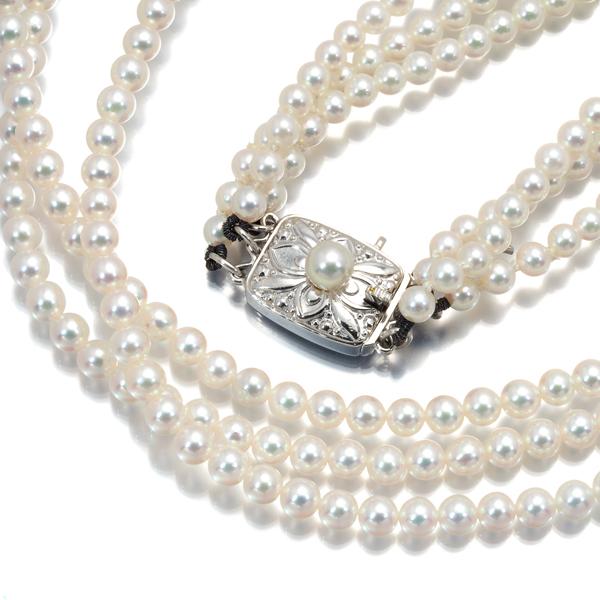 MIKIMOTO シルバー 約6.0-6.4mm パールネックレス ソーティング MIKIMOTO シルバー 約6.0-6.4mm パールネックレス ソーティング
