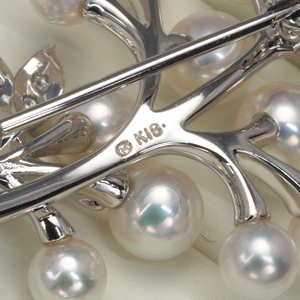 MIKIMOTO ミキモト ブローチ パール 真珠 4.5-6.2mm ダイヤ  