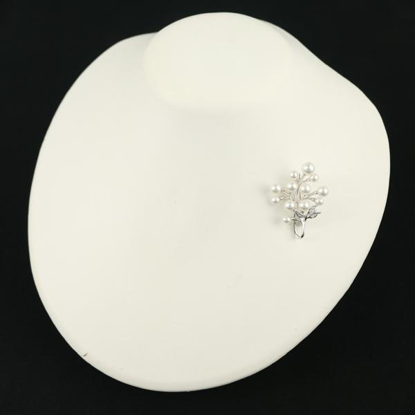 MIKIMOTO ミキモト ブローチ パール 真珠 4.5-6.2mm ダイヤ  