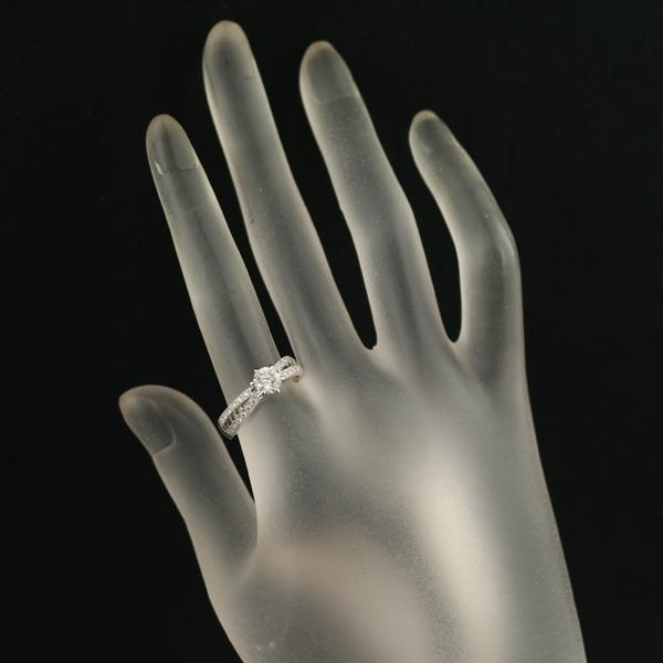 ダイヤ ダイヤモンド 0.587ct/0.17ct ソリティア ミルグレイン リング 