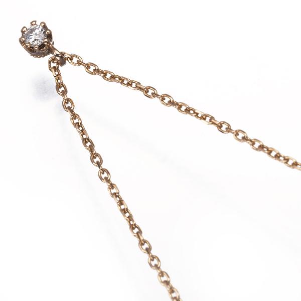 agete アガット ネックレス ダイヤ ダイヤモンド 0.03ct 一粒 K10PG 