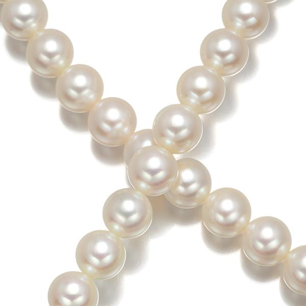 値下げ中✨新品未使用美品❤️ヴィンテージMIKIMOTO K24仕上げ 本真珠 MIKIMOTO（ミキモト） ネックレス パール 真珠 7.0-7.5mm シルバー BLJ