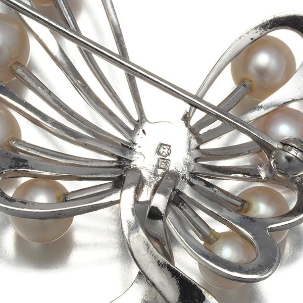 MIKIMOTO（ミキモト） ブローチ パール 真珠 4.4-5.7mm リボン