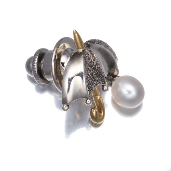 MIKIMOTO ミキモト ブローチ 真珠 パール 5.5mm 傘 ピン K18YG