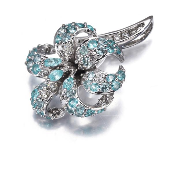 パライバトルマリン 0.40ct ダイヤ ダイヤモンド 0.27ct パヴェ