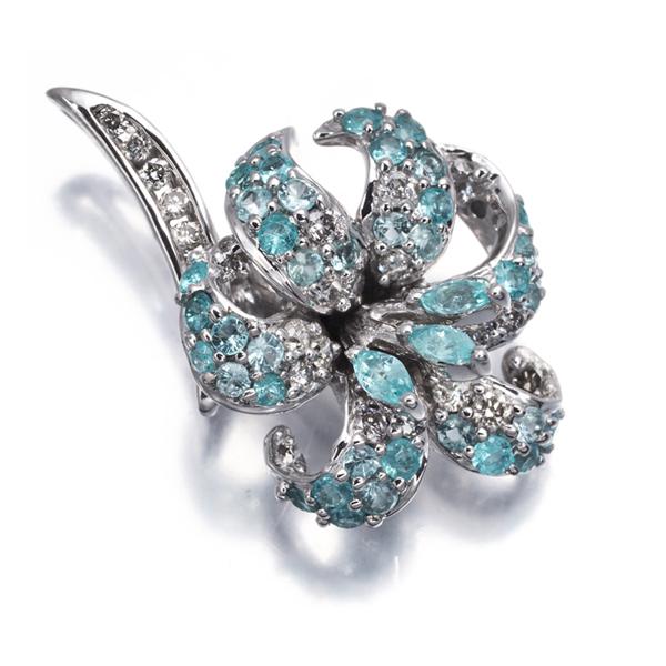 パライバトルマリン 0.40ct ダイヤ ダイヤモンド 0.27ct パヴェ