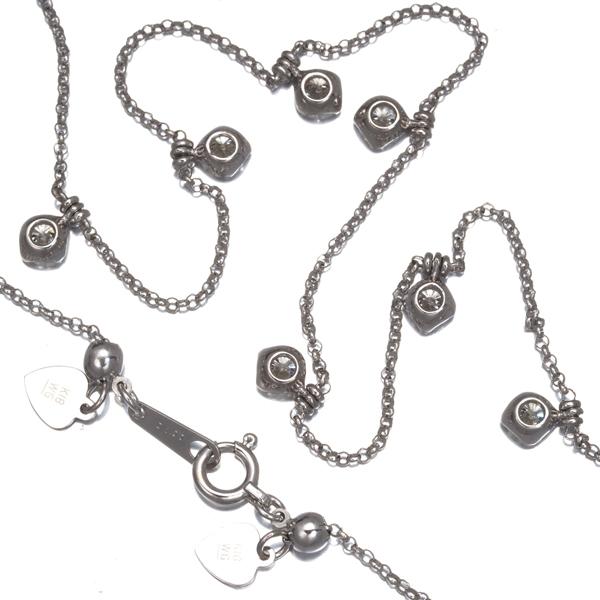 18k ダイヤ 1ct ネックレス ステーションネックレス ダイヤモンドステーションネックレス – K18YG、1.0カラット