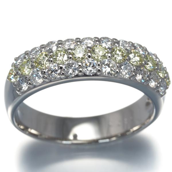 イエロー＆クリア ダイヤ ダイヤモンド 1.00ct リング Pt900 指輪 GENJ  