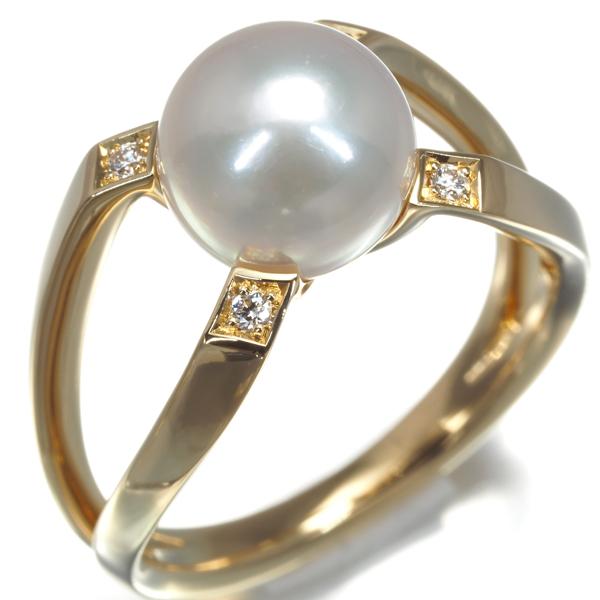 MIKIMOTO ミキモト リング パール 真珠 8.4mm ダイヤ ダイヤモンド M  