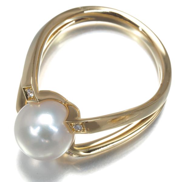 MIKIMOTO ミキモト リング パール 真珠 8.4mm ダイヤ ダイヤモンド M  