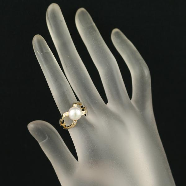 MIKIMOTO ミキモト リング パール 真珠 8.4mm ダイヤ ダイヤモンド M  